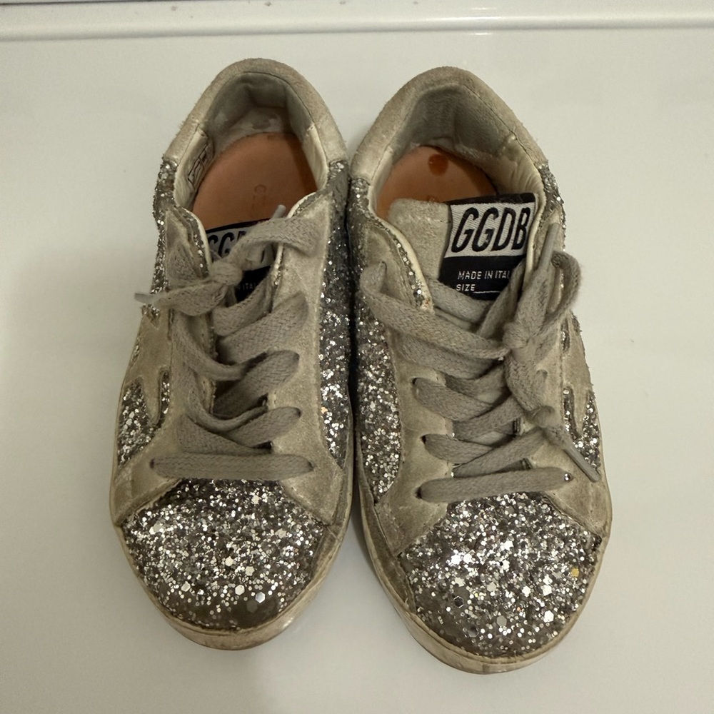 Golden Goose Kids Silver Glitter Low-Top Sneakers